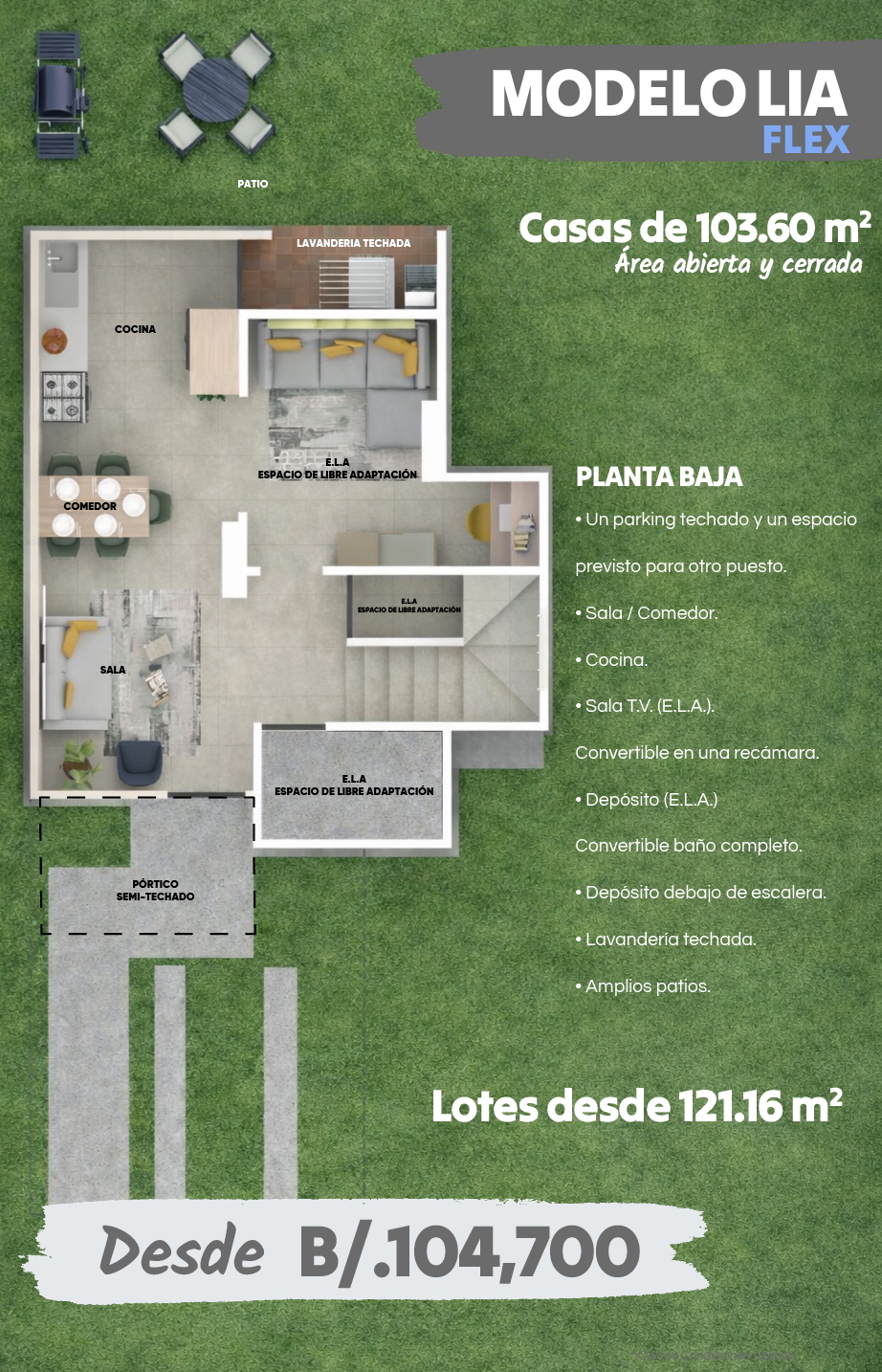 Planta baja del Modelo LIA Flex